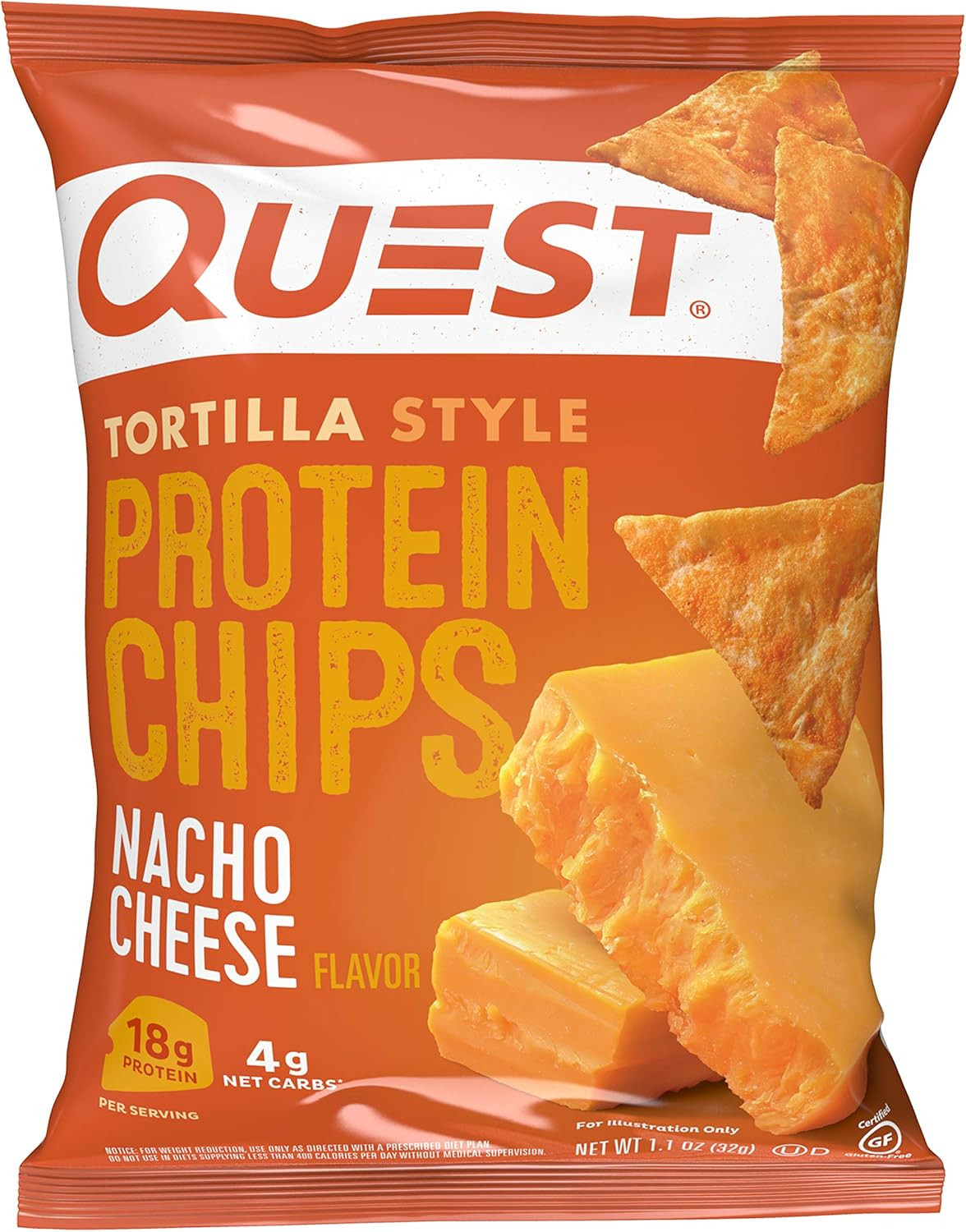 Nutrition Tortilla Style Protein Chips Variety Pack, Chili Lime, Nacho Cheese, L