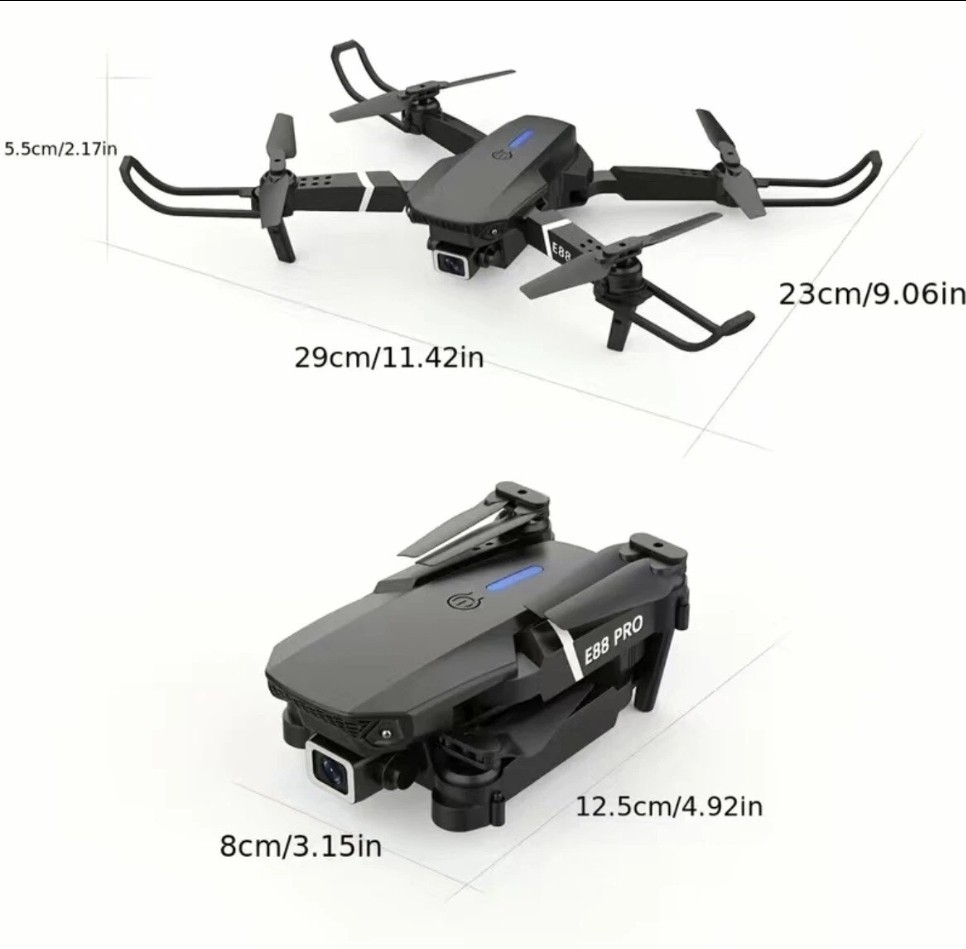 E88 Pro Drone Dual Camera Drone Obstacle Avoidance 4 Batteries Foldable 3 Speed