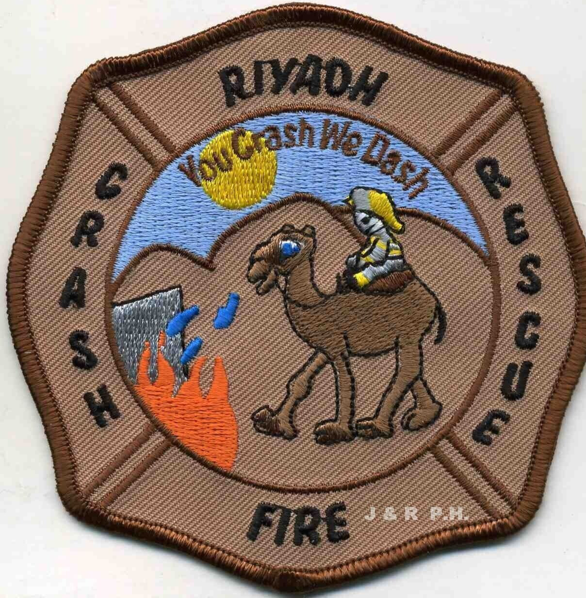 Riyadh Air Base CRASH-FIRE-RESCUE  Crash-Dash, Saudi Arabia (4" x 4") fire patch