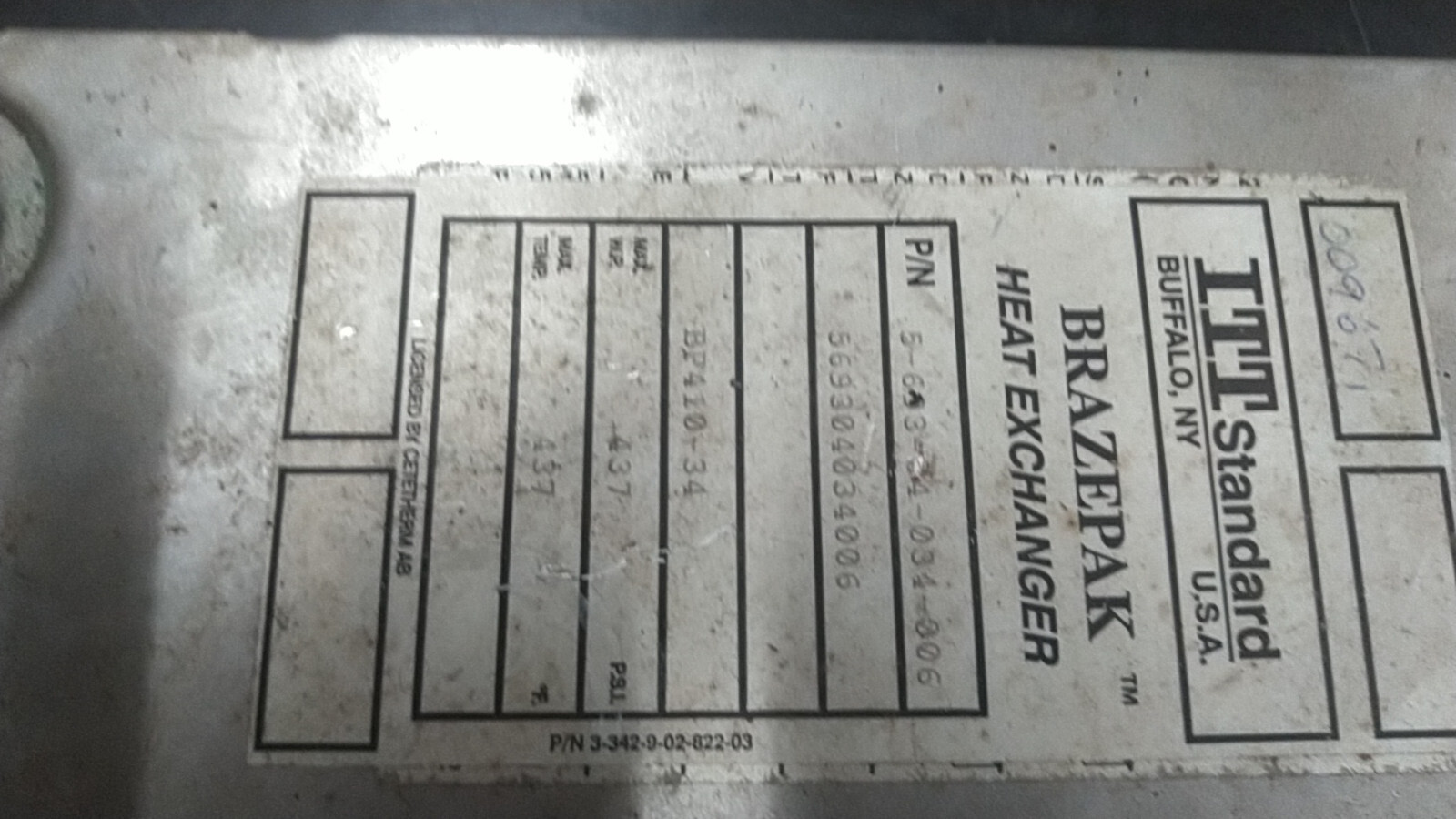 itt heat exchanger BP410-34