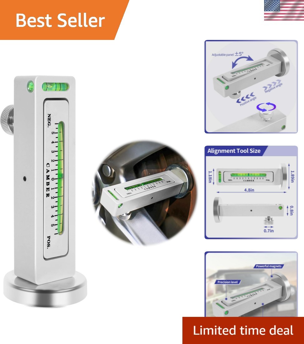 Adjustable Camber Gauge Tool for Accurate Wheel Alignment - Portable & Durable