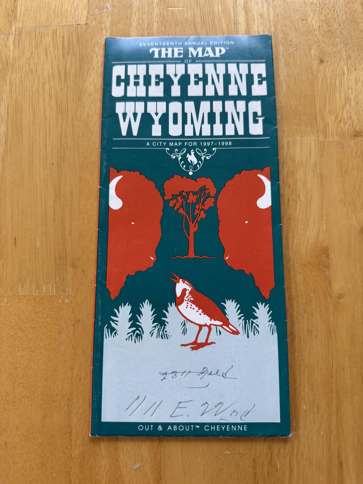 Vintage 1997-98 Cheyenne Wyoming City Street Map Travel Folded Brochure USA