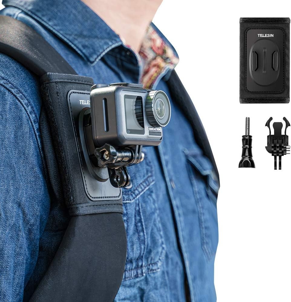 Backpack Strap Mount Clip for GoPro, Insta360, OSMO – Anti-Slip Belt Holder