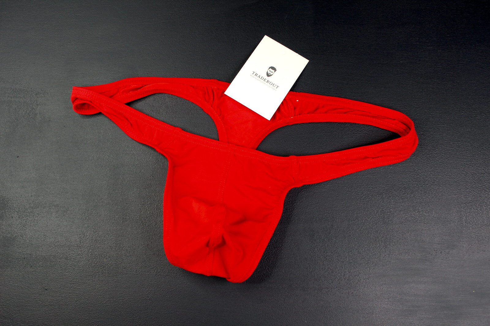 H.E.Arts HERO logo custom Print Mens red nylon thong underwear size M L XL