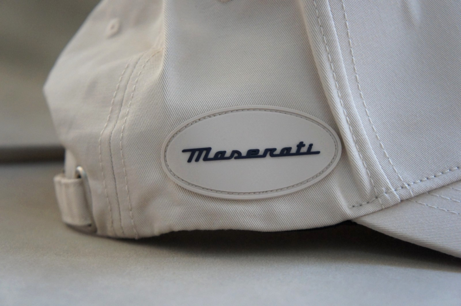 New Genuine Maserati Trident Beige Baseball Adjustable Snapback Cap Hat Patch