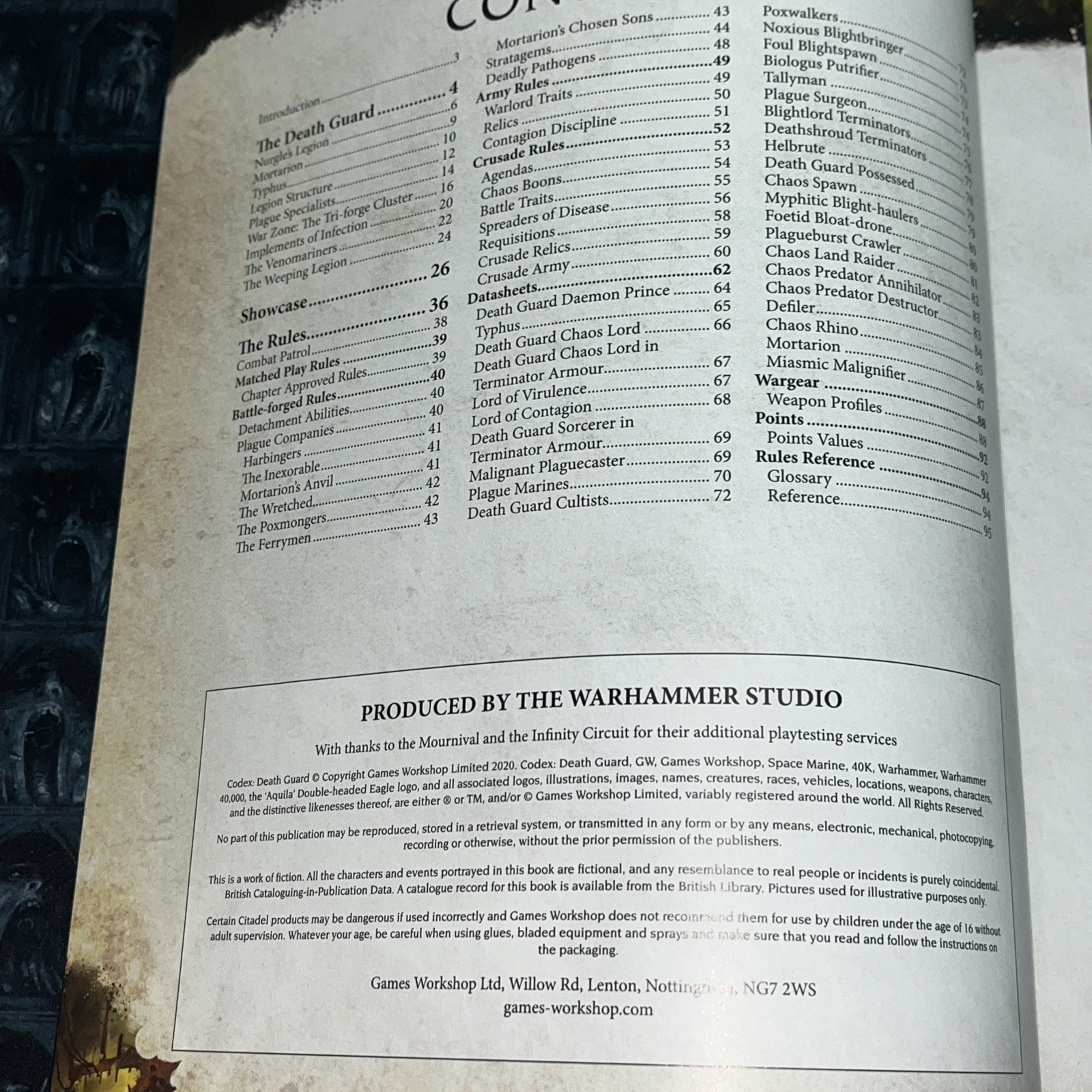 Warhammer Death Guard Codex - 9th Edition - Warhammer 40k Games Workshop M3731
