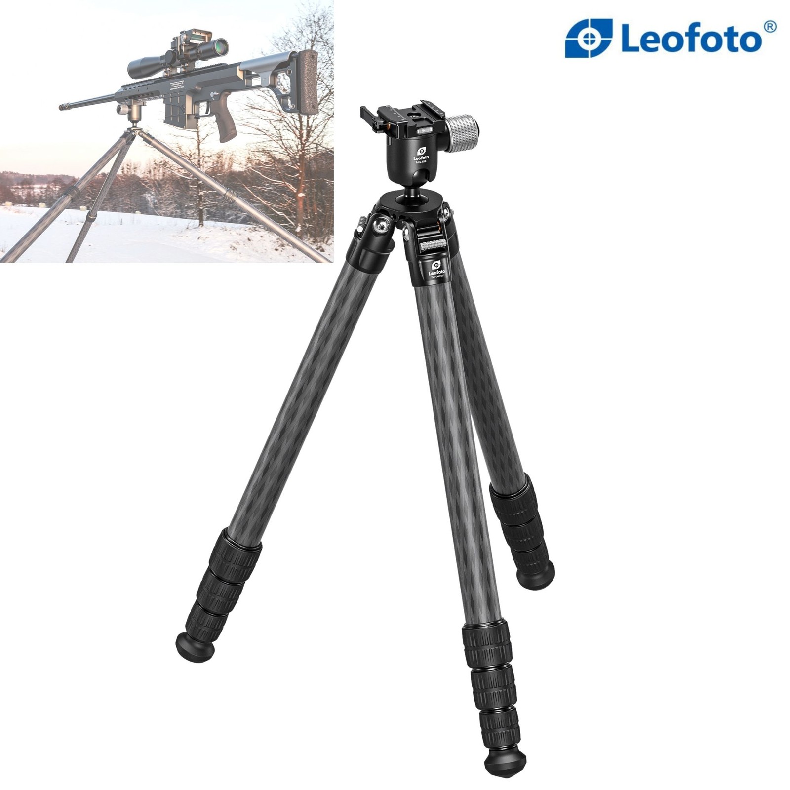 Leofoto SA-364CX+MG-40X Arca Clamp Outdoors Tripod with Ball Head