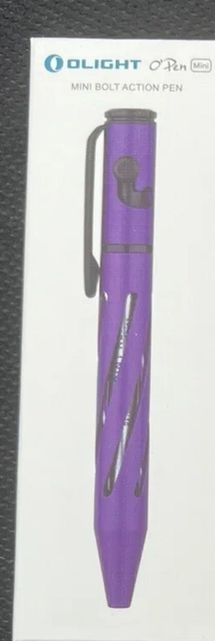 Olight Open Mini Portable Ballpoint Pen,Small With Pocket Clip -PURPLE**NEW**