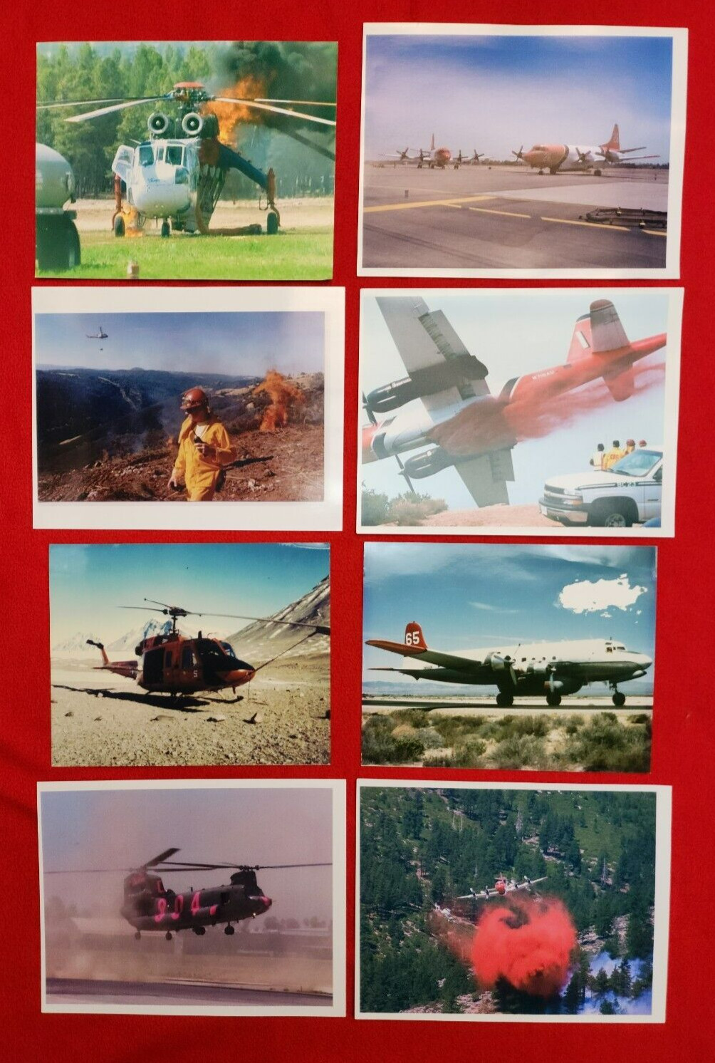 Lot of 8 Firefighter / Search Rescue Aircraft Photos