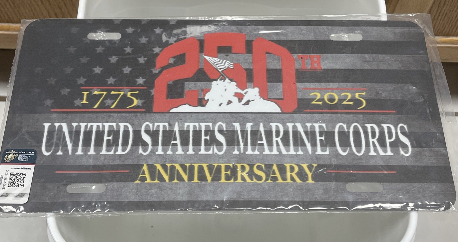 License Plate US Marine Corps 25oth Birthday - Metal - New
