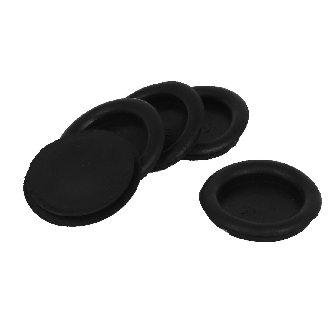 5Pack Black Rubber Closed Blind Blanking Hole Wire Cable Gasket Grommets 35mm