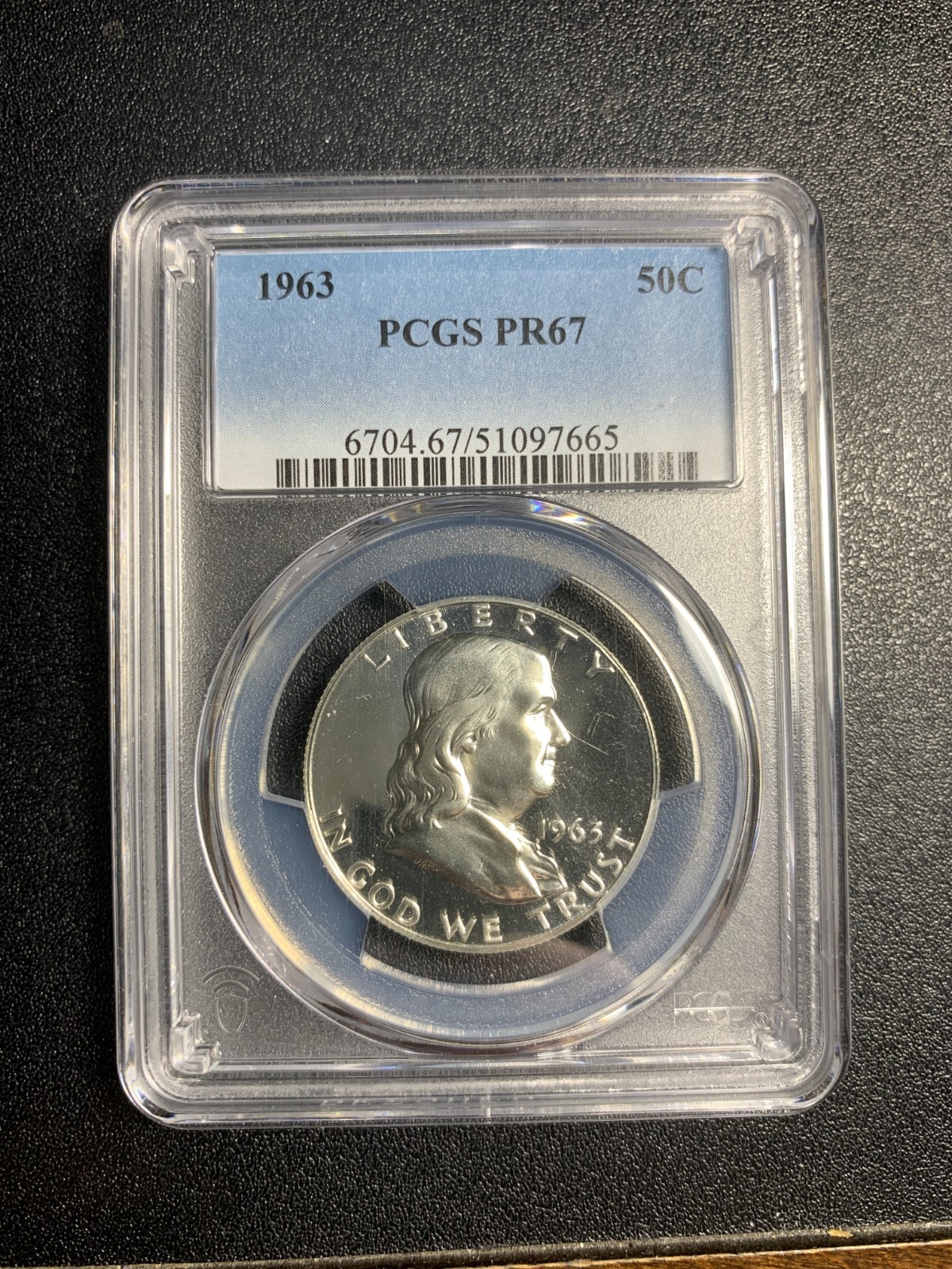 1963 P Franklin Proof Half Dollar 50c PCGS PR 67