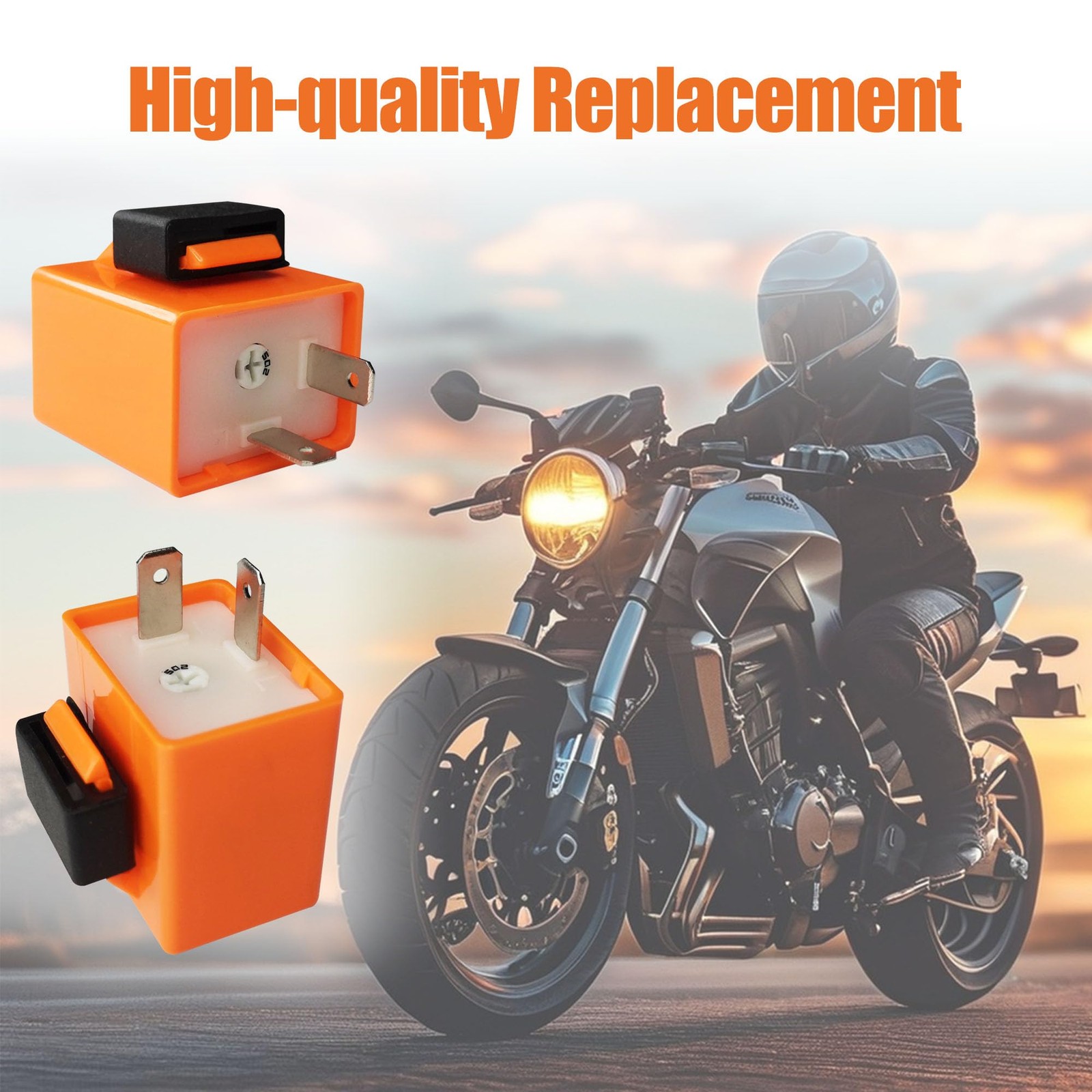 2Pcs 2Pin 12V Speed Adjustable LED Electronic Flasher Relay Fix Motorcycle Tu...