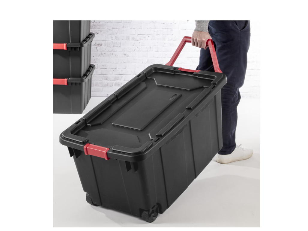 Sterilite Extra-Large Wheeled Industrial Storage Bin, 40 Gallon 2 Pack