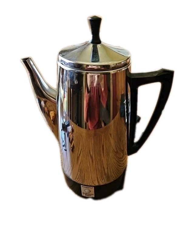 Presto Stainless Steel 12 Cup Coffee Maker Model 0281104 With Cord VTG Tested