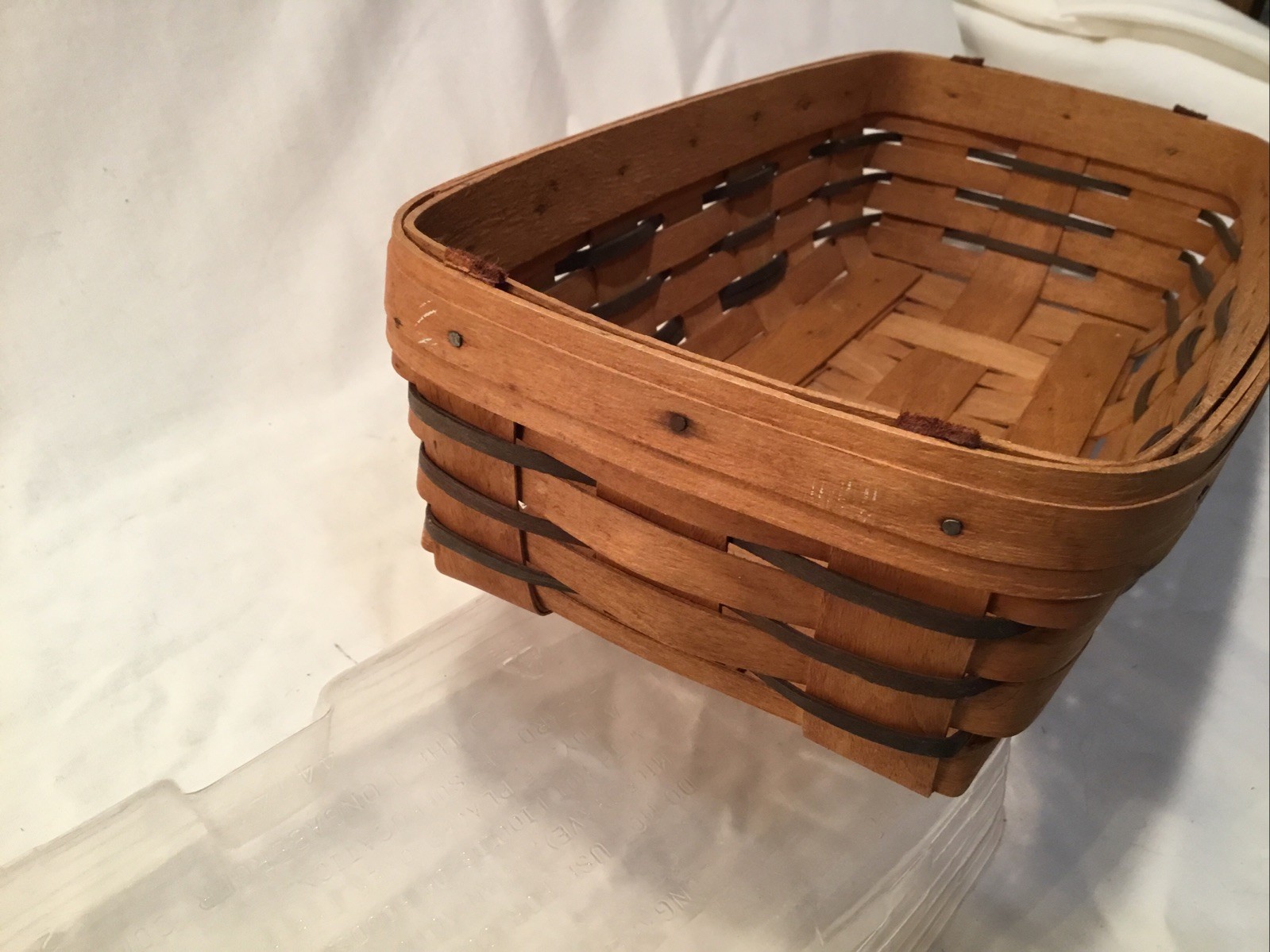 Longaberger Bread Basket 1994 Large Rectangle 14" L w/ Protector