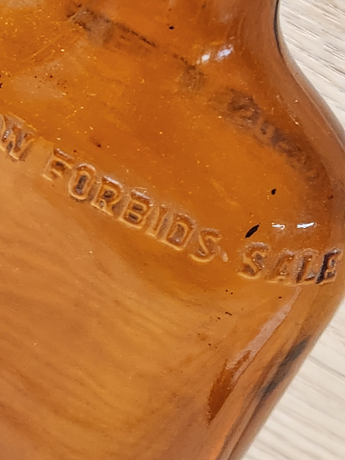 Vintage 1947 National Distillers Amber Flask Half Pint D-1 Code Original Cap