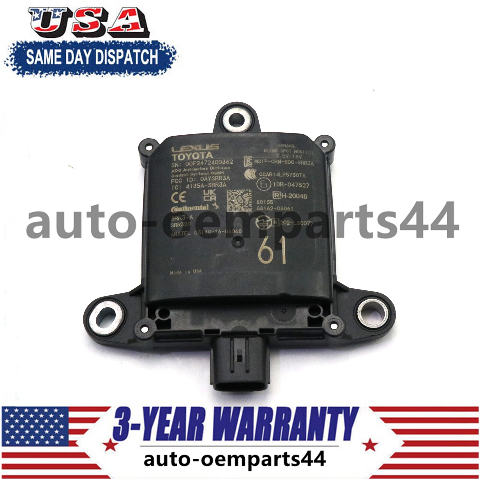 GENUINE Rear Blind Spot Monitor Radar Sensor 88162-08061 for Toyota Sienna 2024