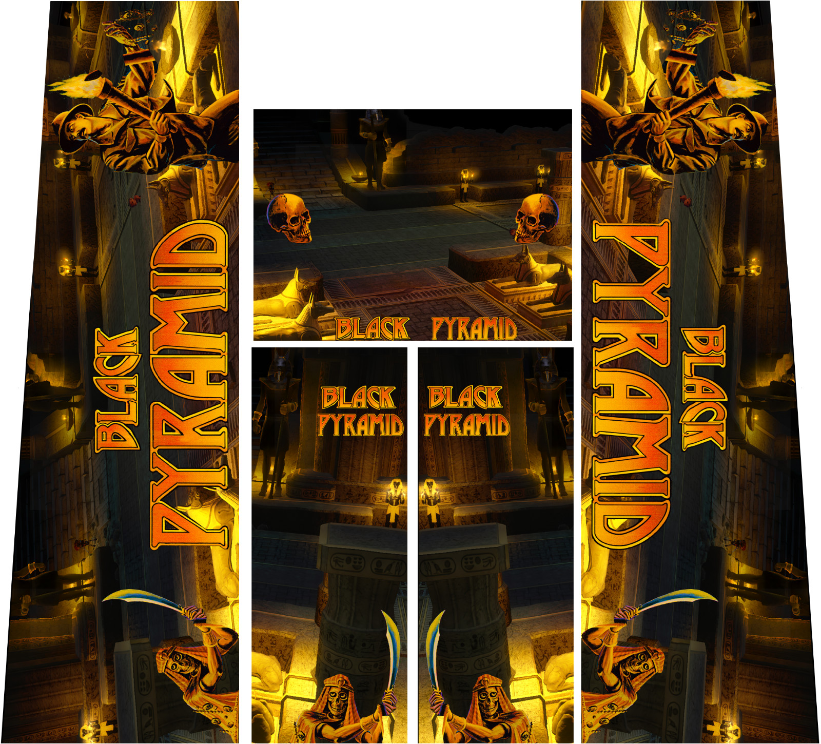 Bally Midway Black Pyramid  Pinball Machine Custom CABINET Decal Set!!!