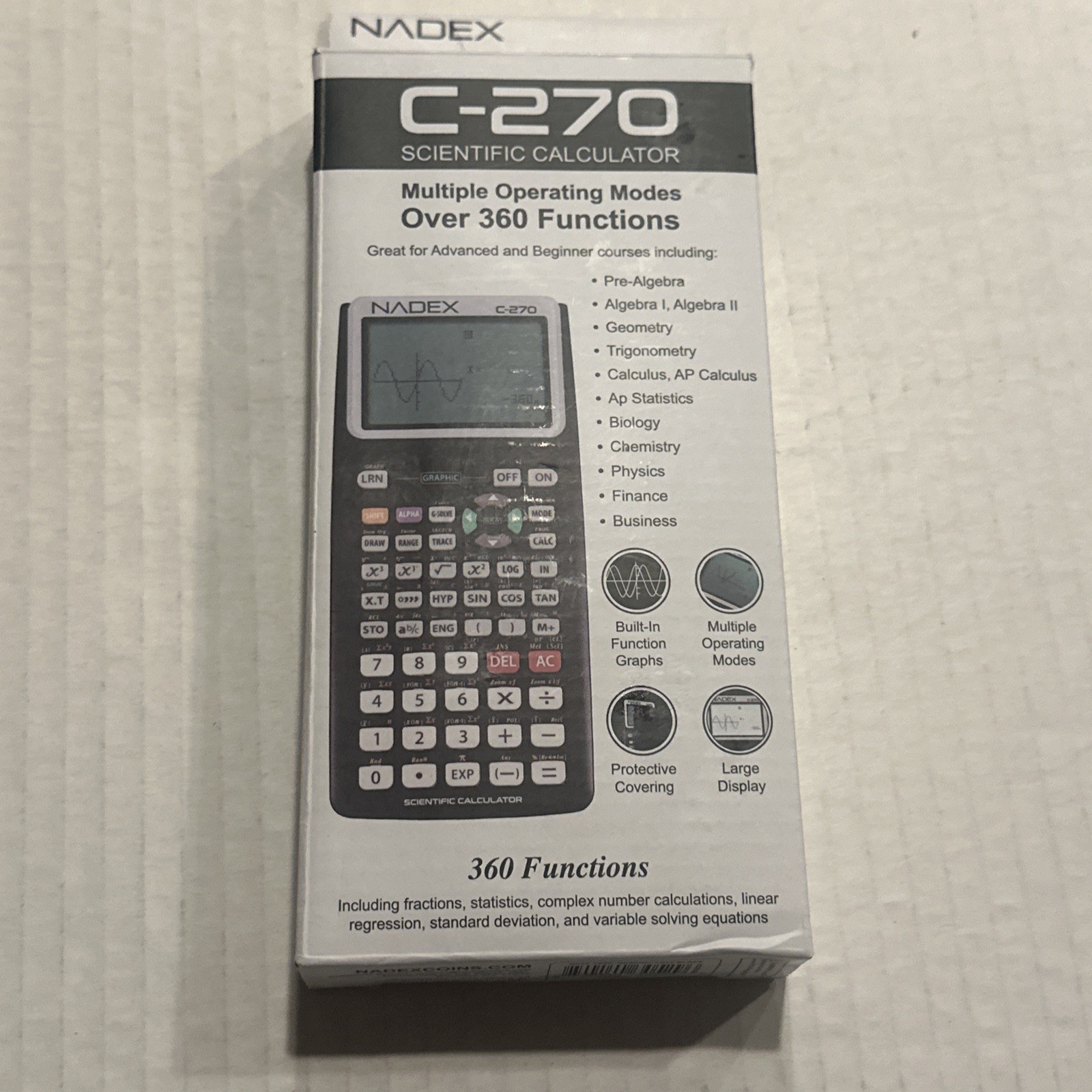 Scientific Calculator with Graph Functions Nadex C-270 Advanced Calculations NIB