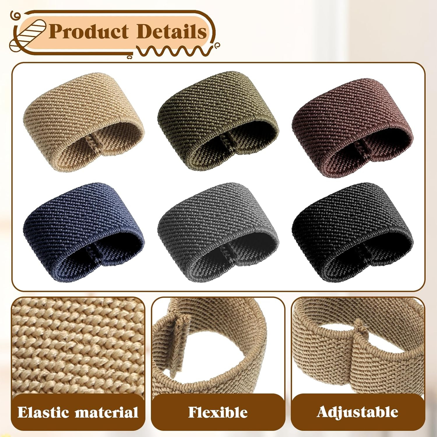 12 Pack Belt Retainer Loop Keepers Backpack Straps Holder Elastic Band Nylon Org
