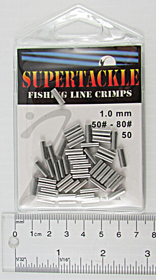 50 pcs Supertackle Oval fishing line crimps - 4 size variations / 50# to 200#