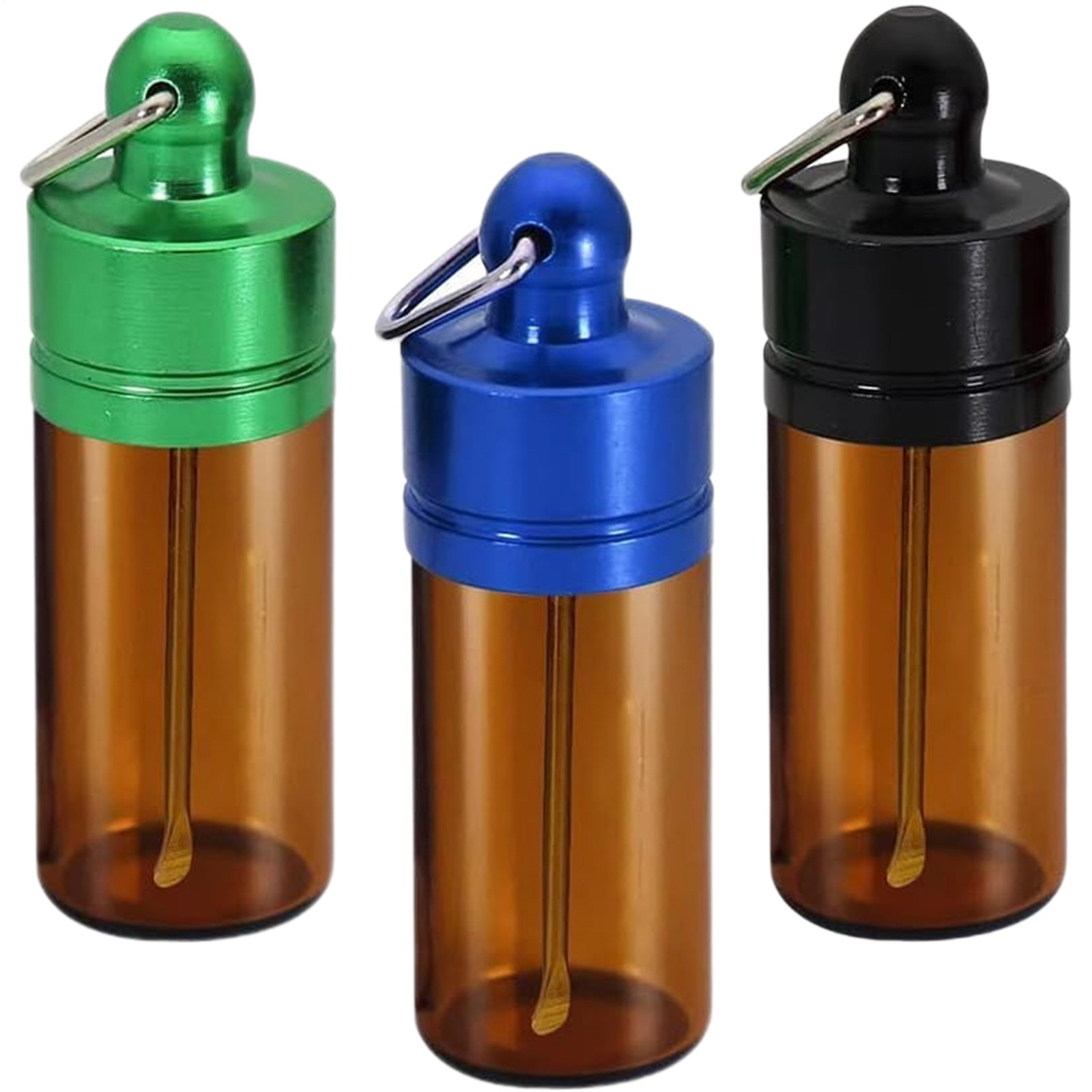 MIni Waterproof Medicine Pill Box Case Bottle Holder Container Keychain
