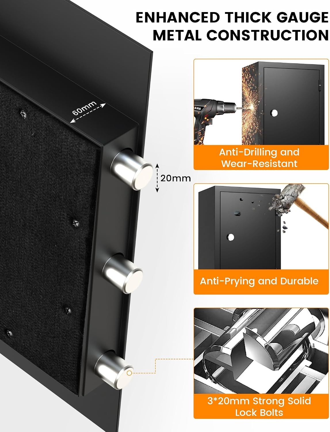 23.69" Fireproof Safe 1800°F Fire Protection
