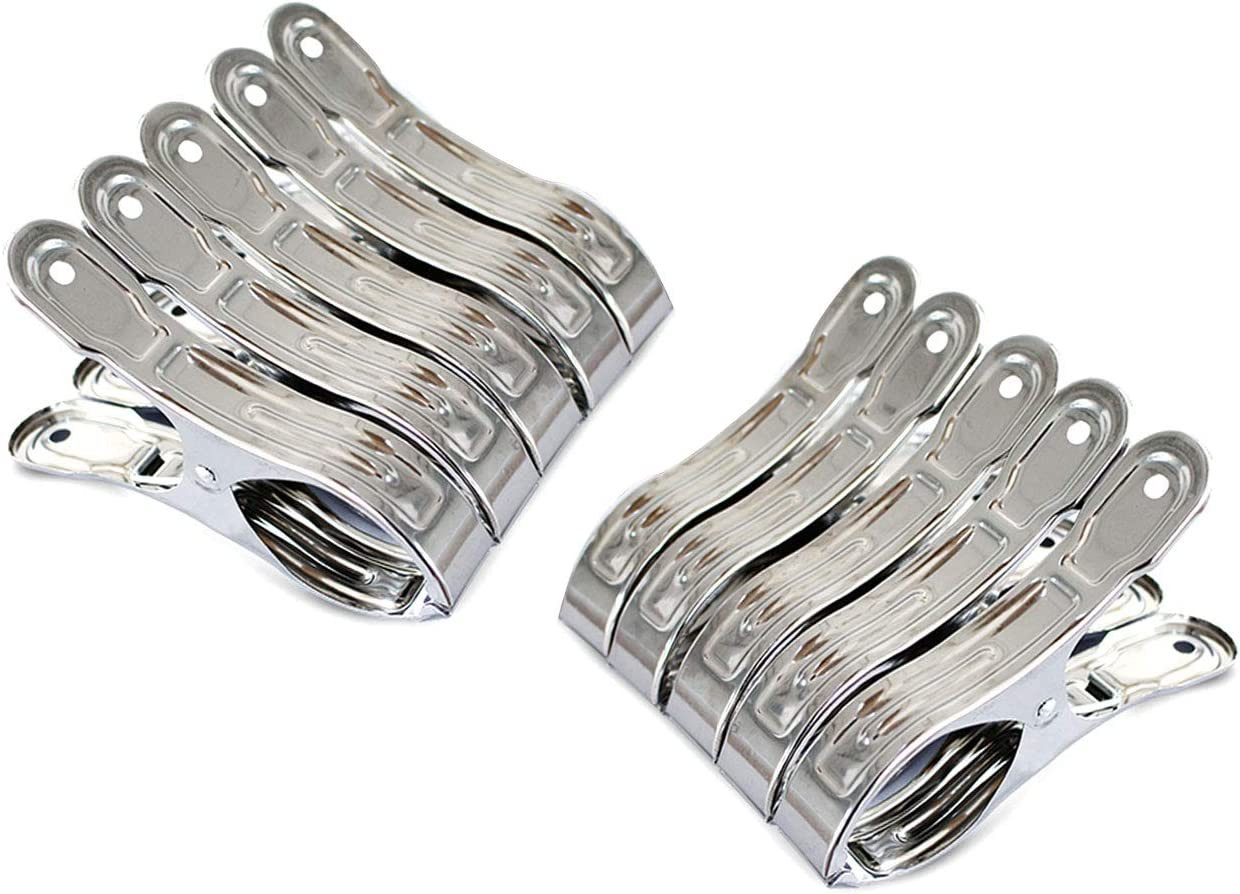 Outdoor Heavy Duty clothespins 10 Pack Large Stainless Steel Quilt Clips,Beac...