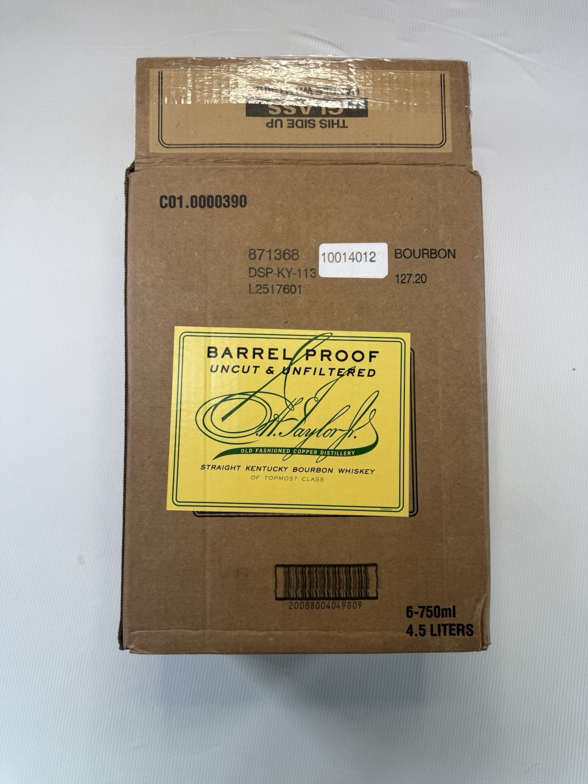 **RARE** Colonel E.H Taylor Barrel Proof Bourbon Whiskey Box / Case w/insert