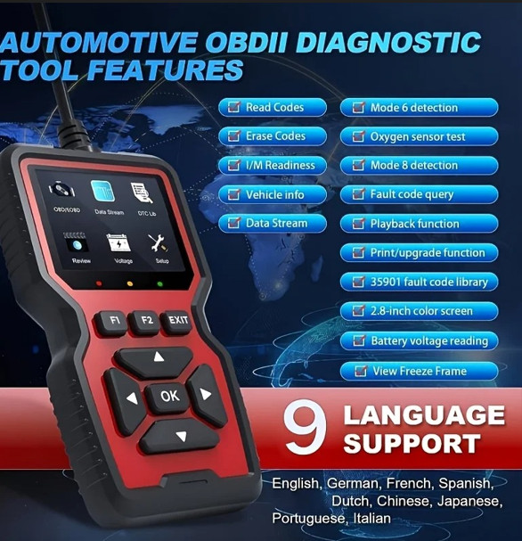Professional OBD2 V519 Scanner - 2026 Upgraded OBDII + CAN Code Reader US