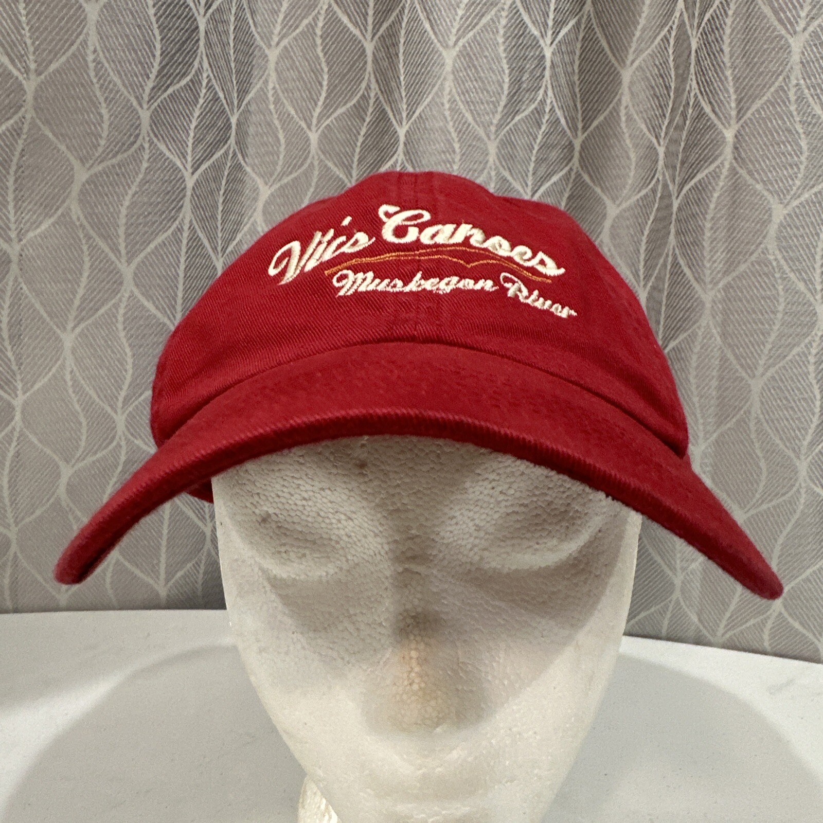 Vic’s Canoes Muskegon River Red Hat Cap Strap Buckle Cotton