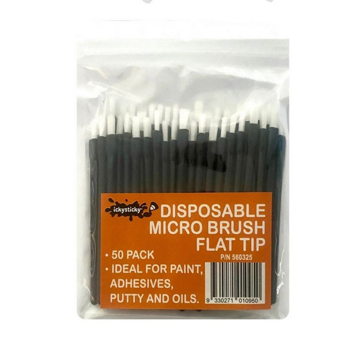 IckySticky Disposable Micro Brushers Flat Tip (50pcs)