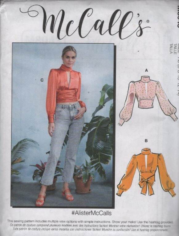 8043 MCCALL'S MISSES' TOPS 3 DESIGNS SIZE 6-14