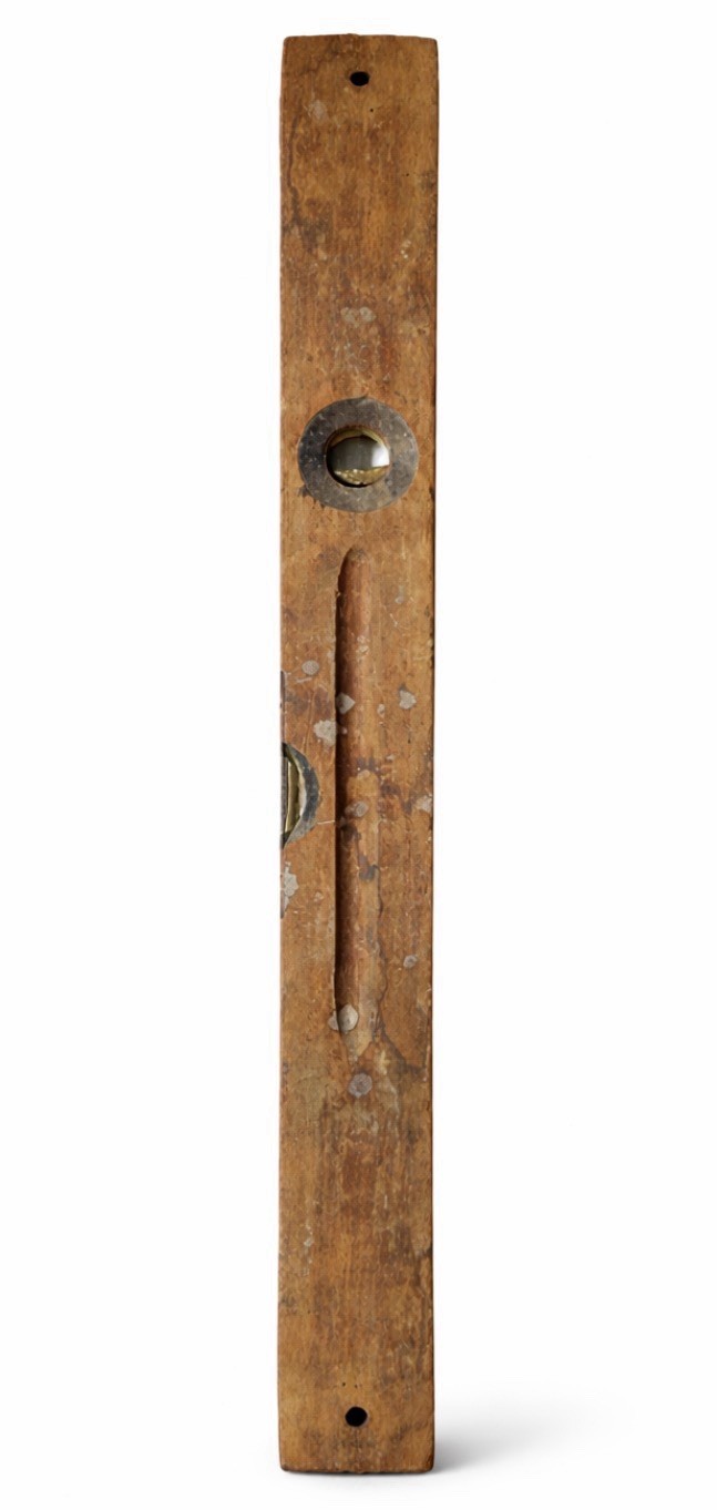 Antique Stanley No. 0 Cherry Wood Brass Spirit Level 26" Carpenter Tool Vintage