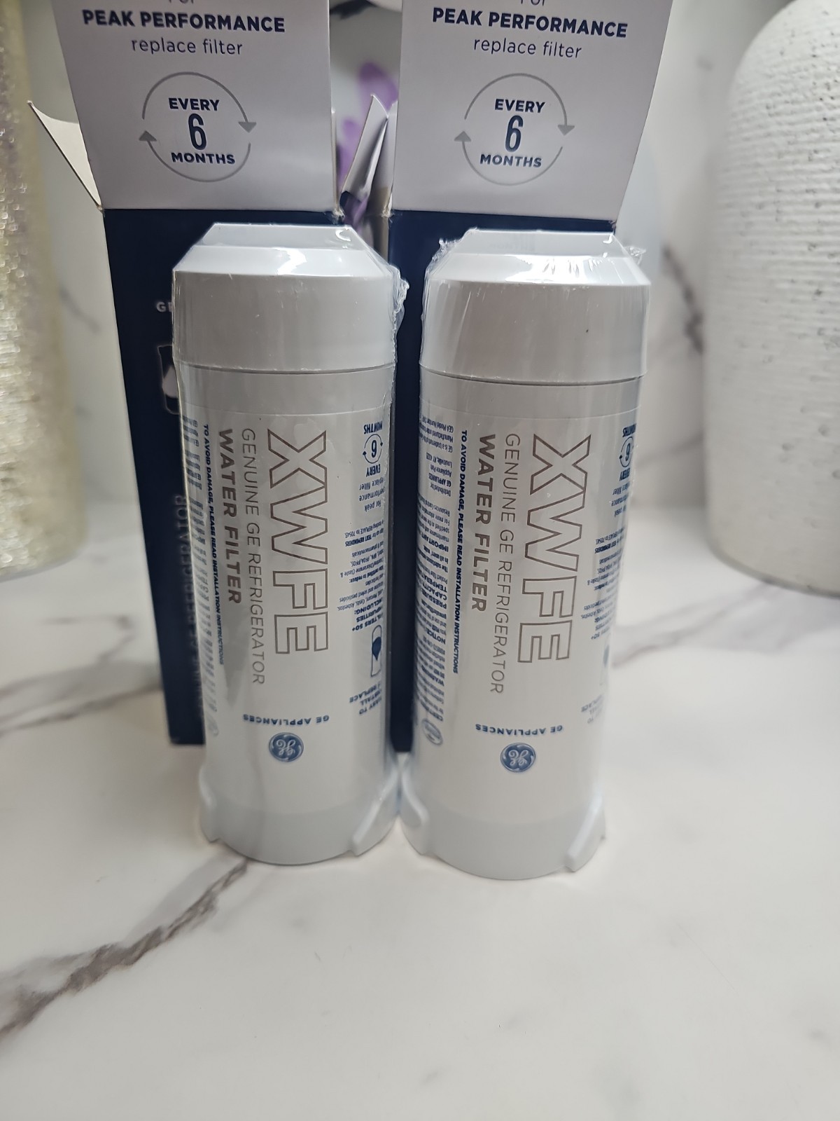 Lot Of 2 NEW GE XWFE Refrigerator Water Filter NO RFID Chip  - SEALED Read
