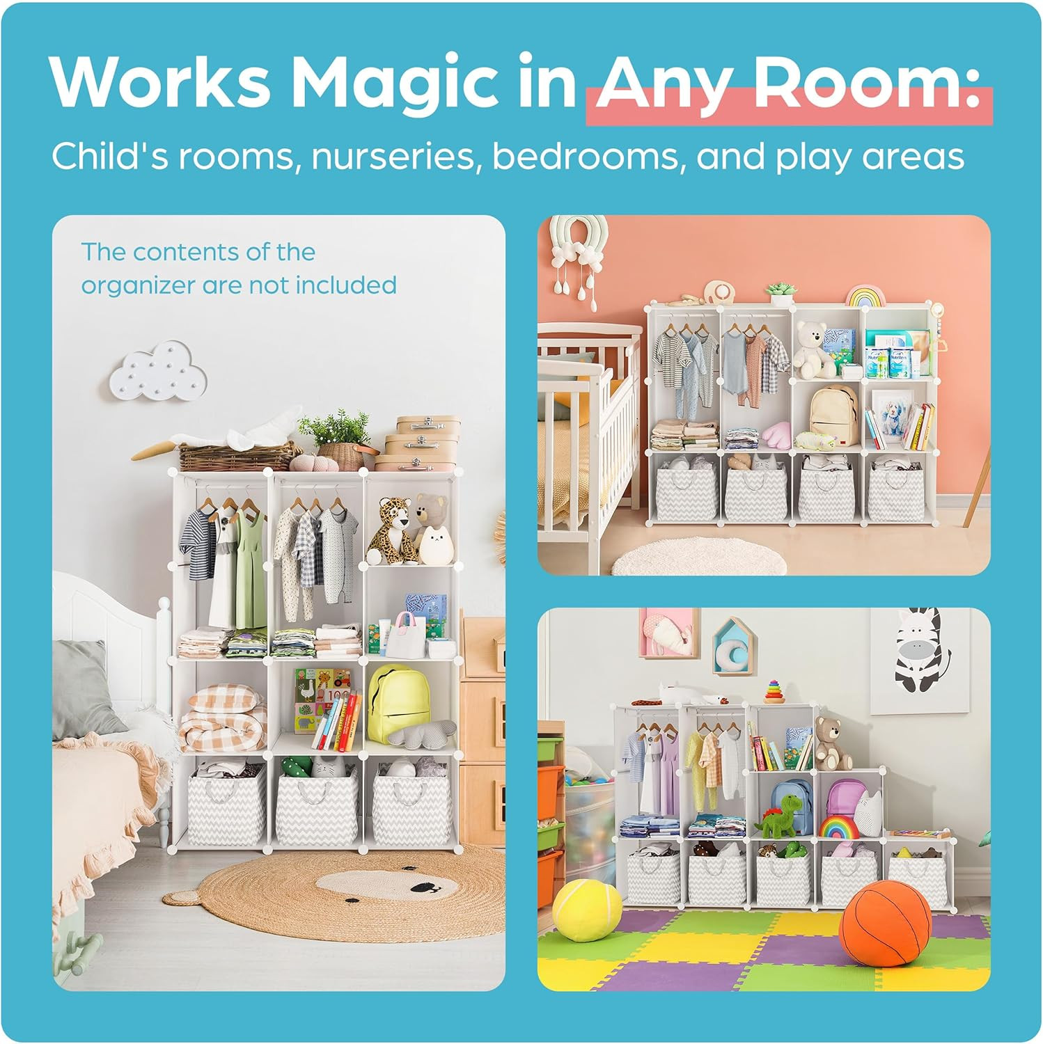 Baby Closet Organizer for Nursery: Durable Baby Wardrobe for Closet - Customizab