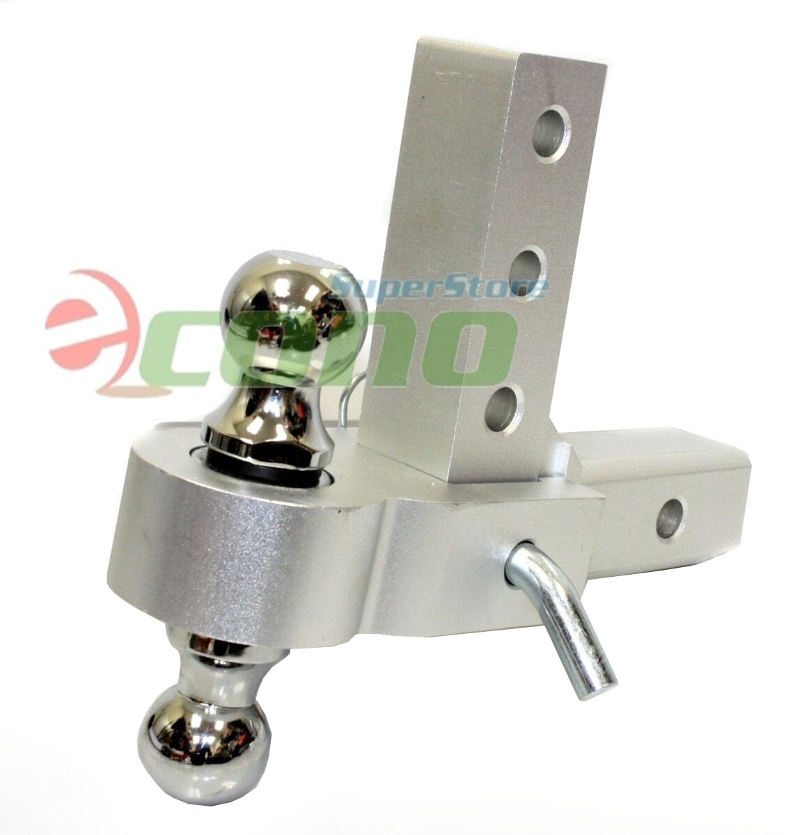 Aluminum 6" Drop Adjustable Tow w/Dual Hitch Ball 2" 1-7/8" Fit Trailer Receiver