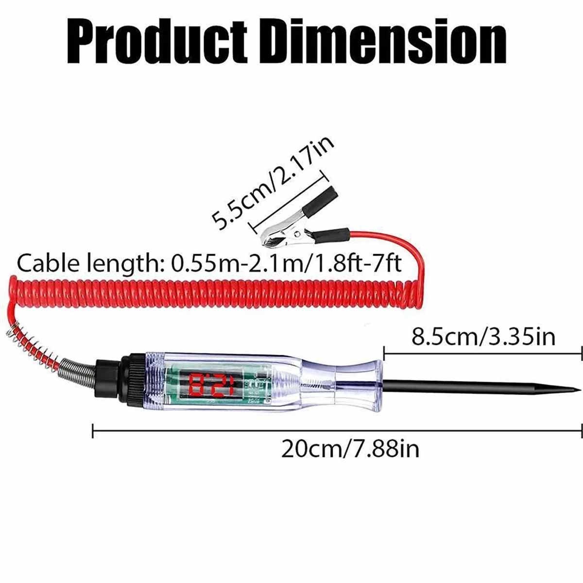 2Pcs DC 6V-24V voltmeter probes for car maintenance and electrical diagnostics