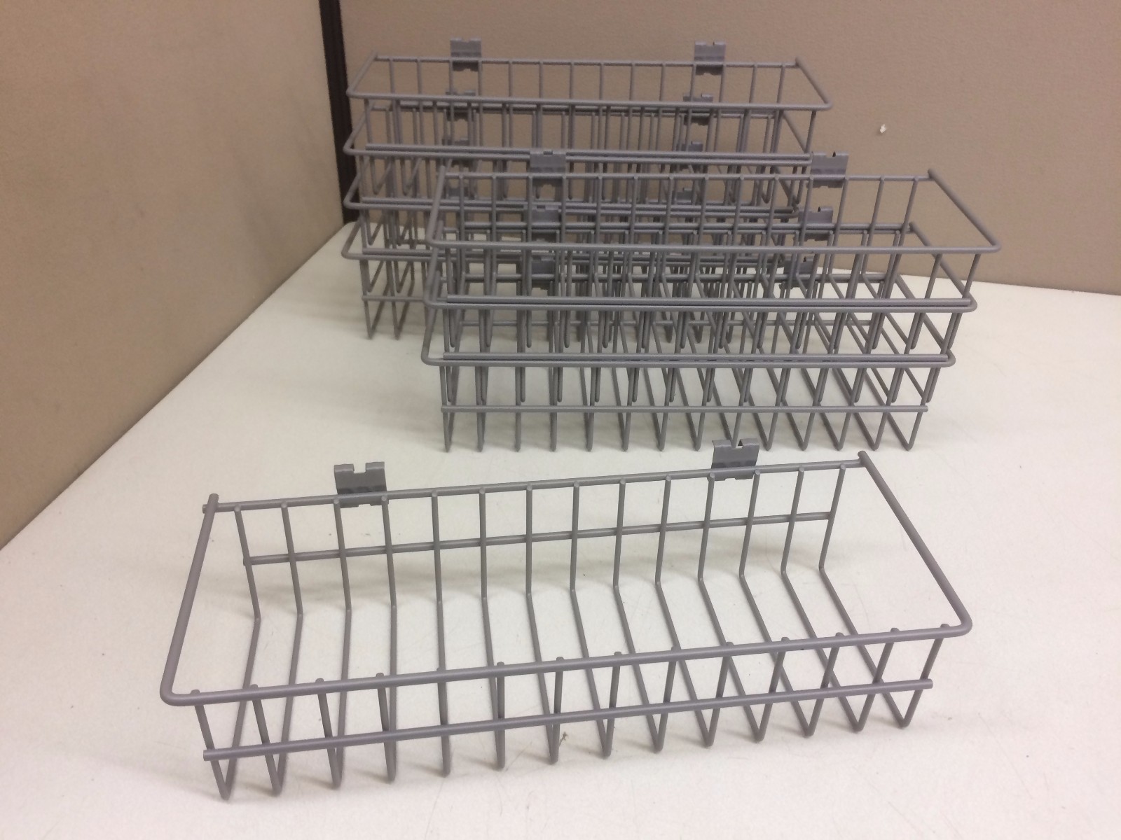 CASE of 8 NEW Wire Retail Shelf Display Hanging Basket 14" x 5" x 3"