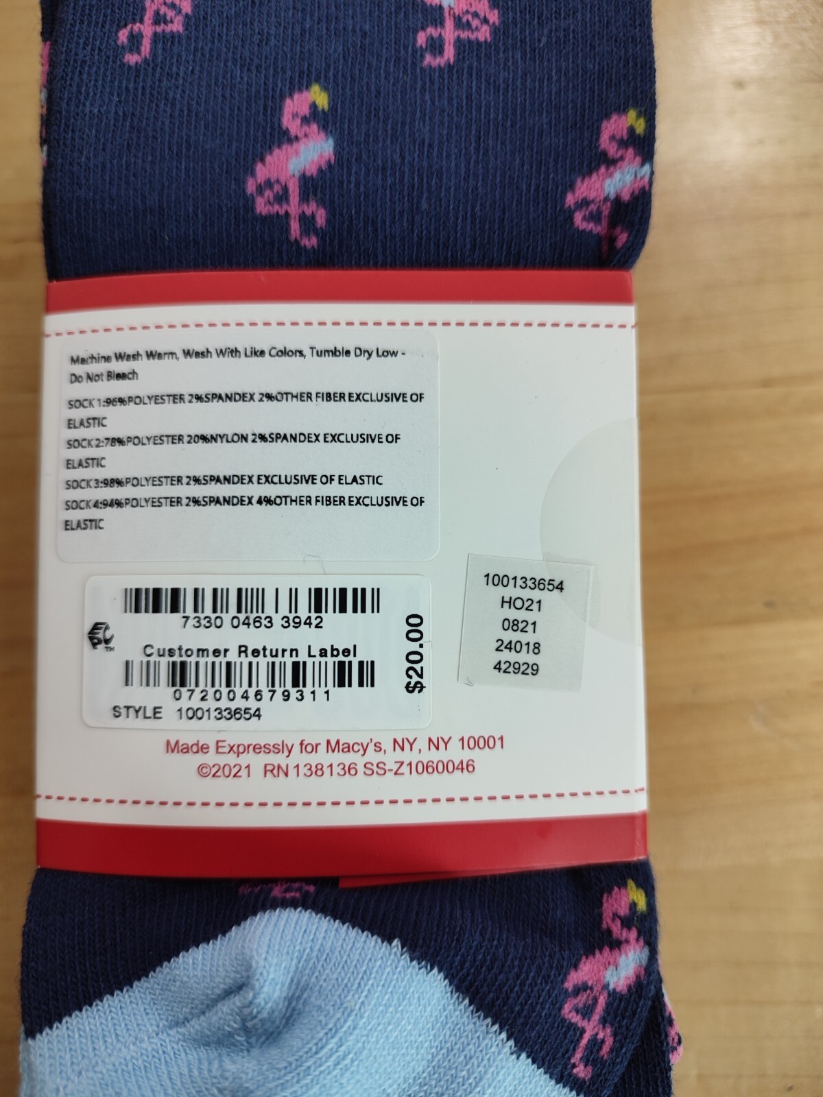 Men's Club Room 4 Pack Crew Socks Dress Socks Multi Color Blues Shoe Sizes 8-13