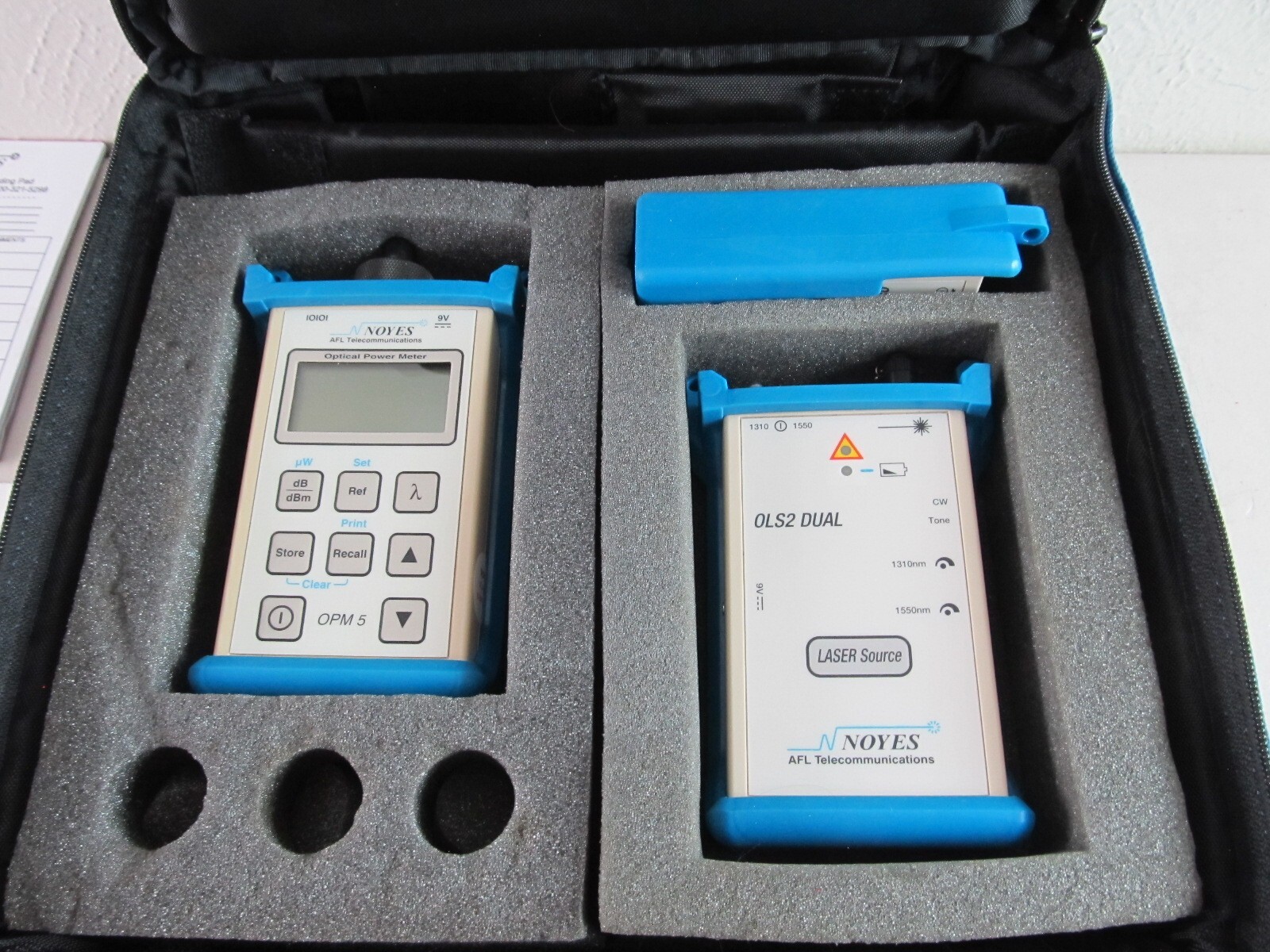 NOYES FIBER OPTIC TEST EQUIPMENT OLS 1 DUAL + OLS 2 DUAL + OPM5-2C w/ Case