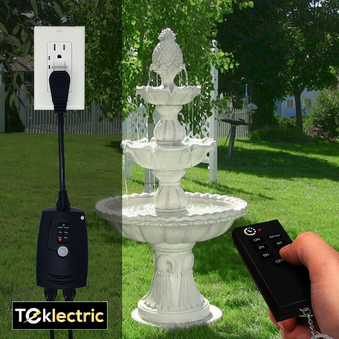 Weatherproof Outdoor Remote Control Outlets w/ Wireless Remote & Countdown Timer