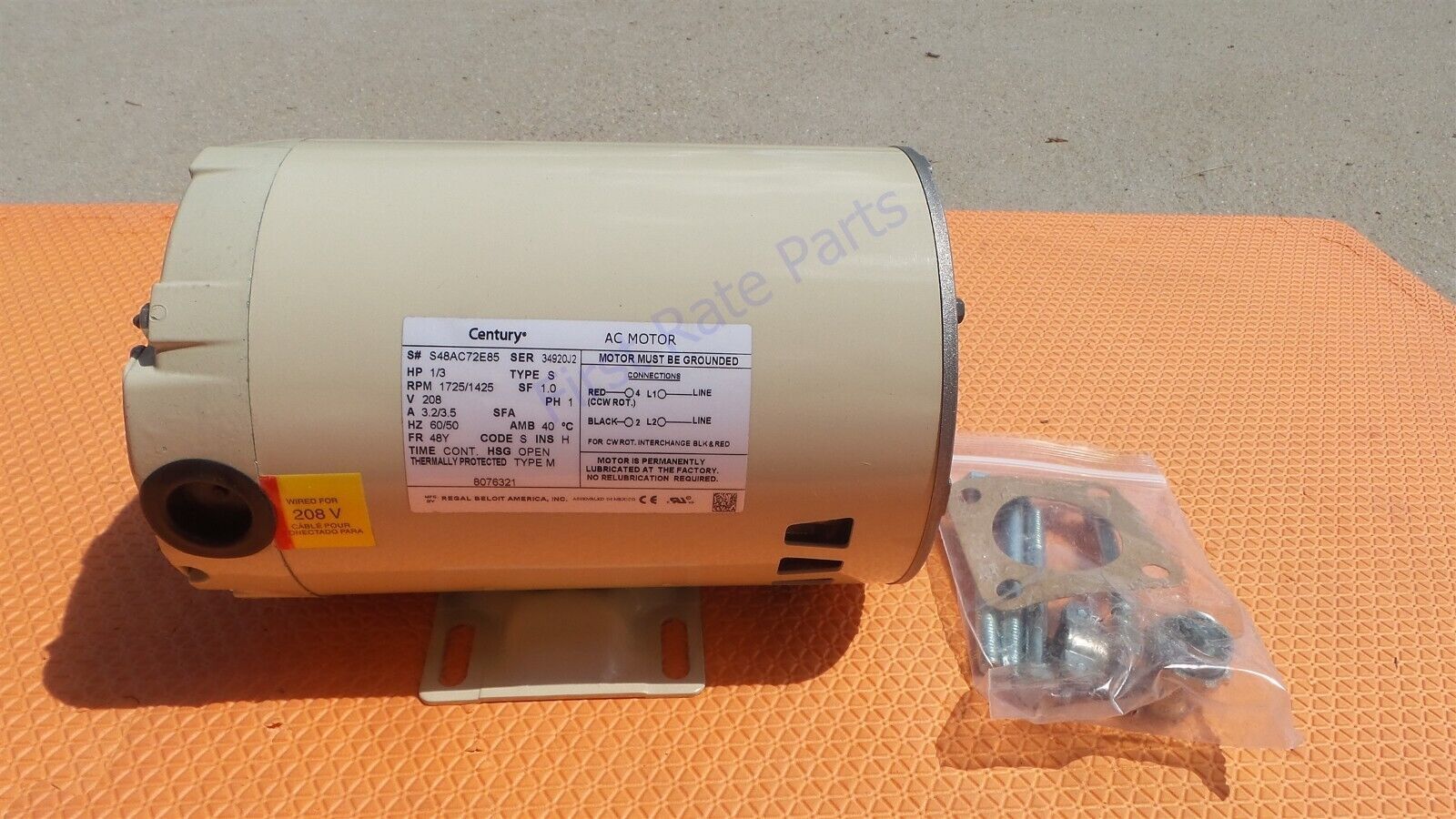 Frymaster 8261756 Pump Motor 826-1756 Fryer 8076321 1/3 HP FM826-1756 807-6321