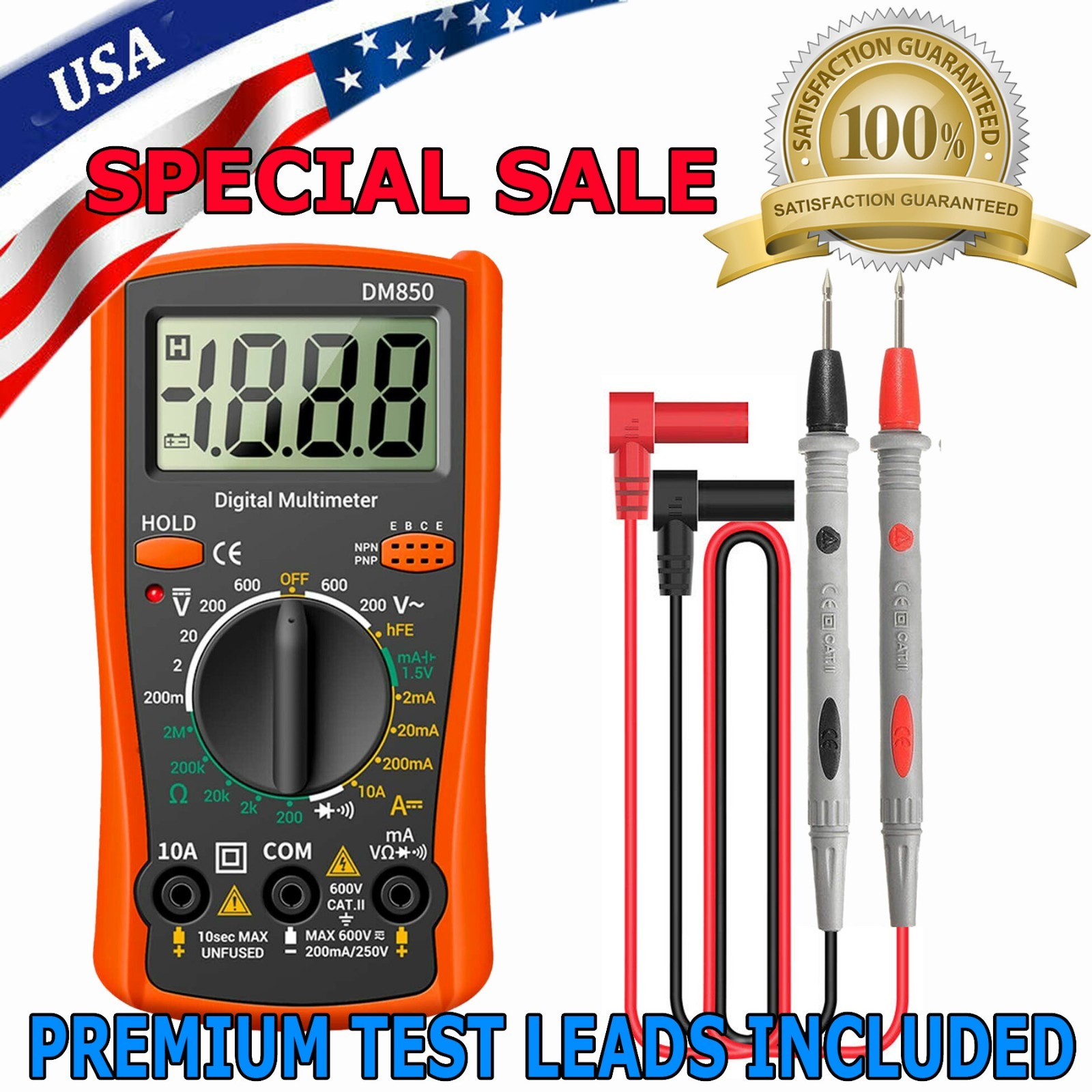Digital Multimeter AC DC Voltmeter Ammeter Ohmmeter Volt Tester Meter DM850
