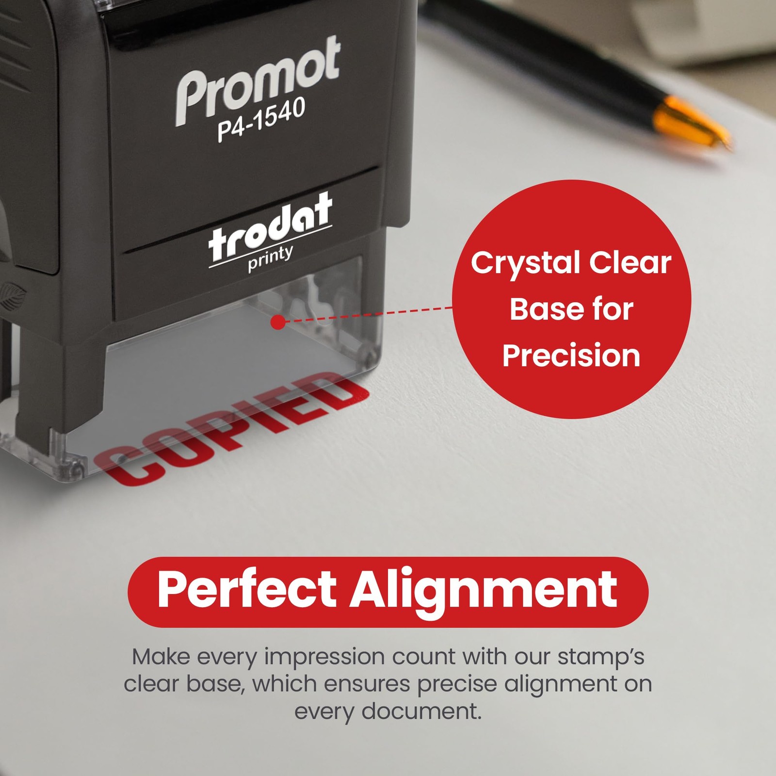 Copied Self-Inking Rubber Stamp Red Ink Office Message Accessory