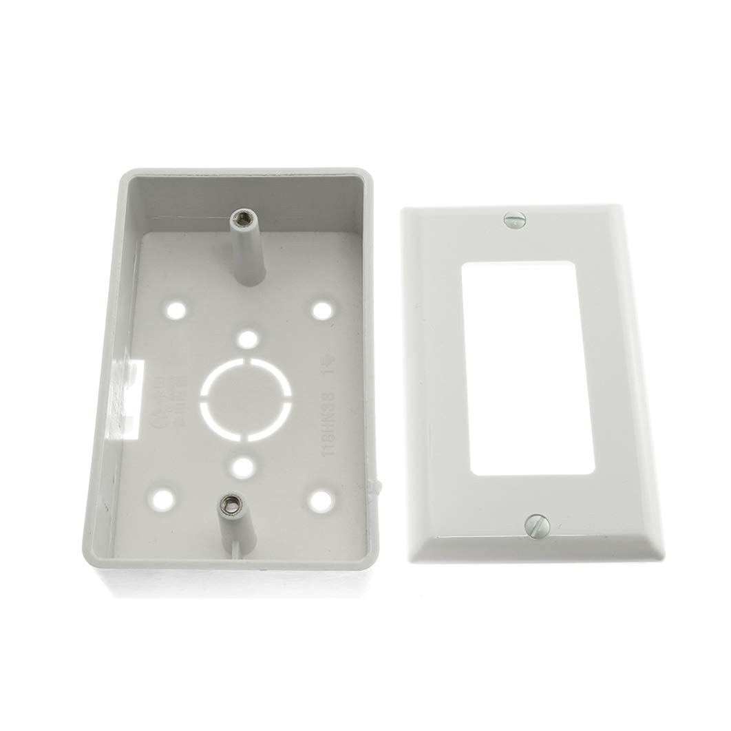 Surface Mounted Switch Socket Backbox with Single Gang Panel - 1 Pack