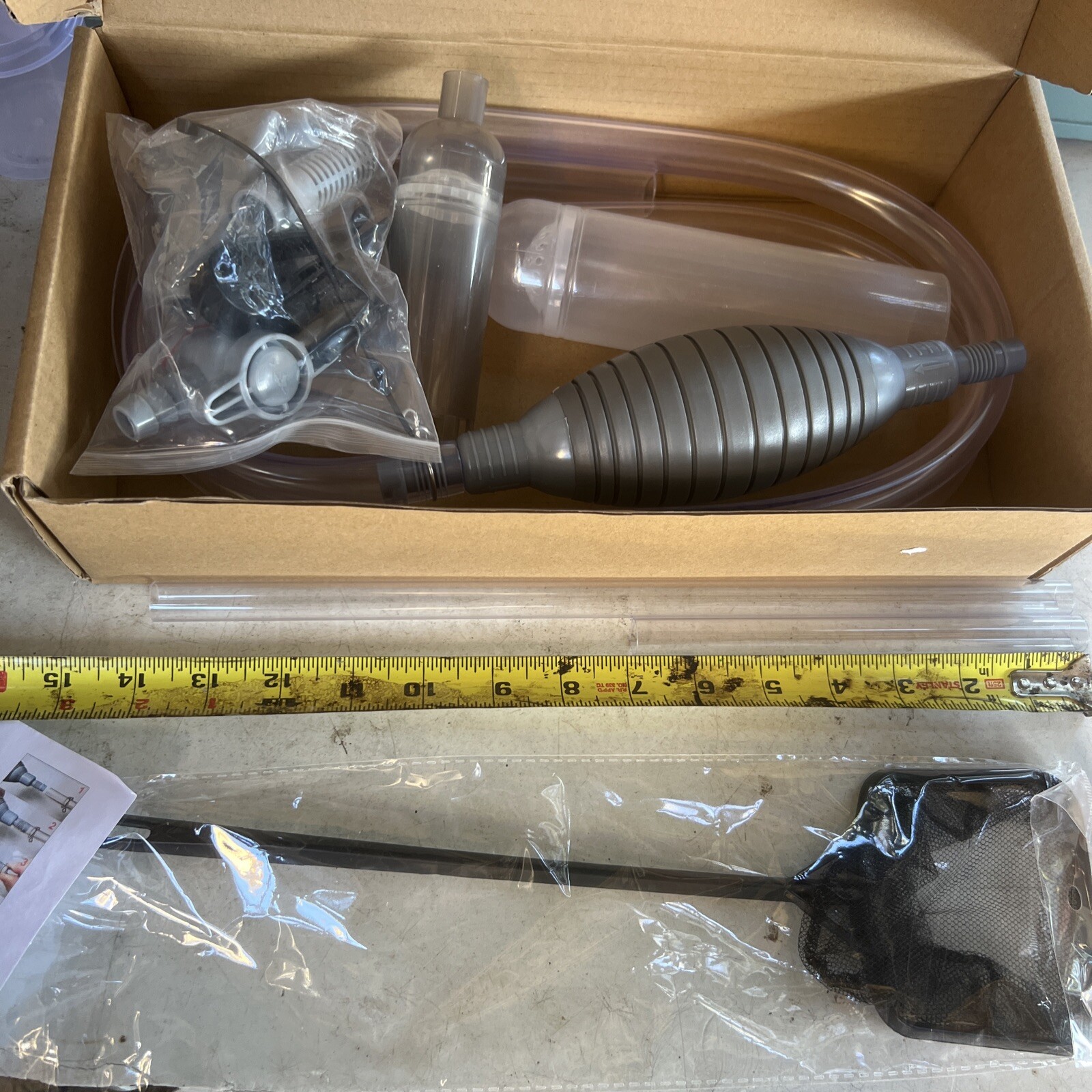 Arepk Aquarium Gravel Vacuum Cleaner Kit - Missing 1 Tube - New Open Box