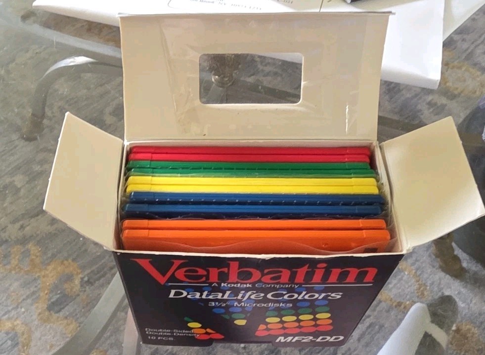 10pcs VERBATIM 3.5" Disk, MF2 Double-sided Double Density.  Open Box, Unused