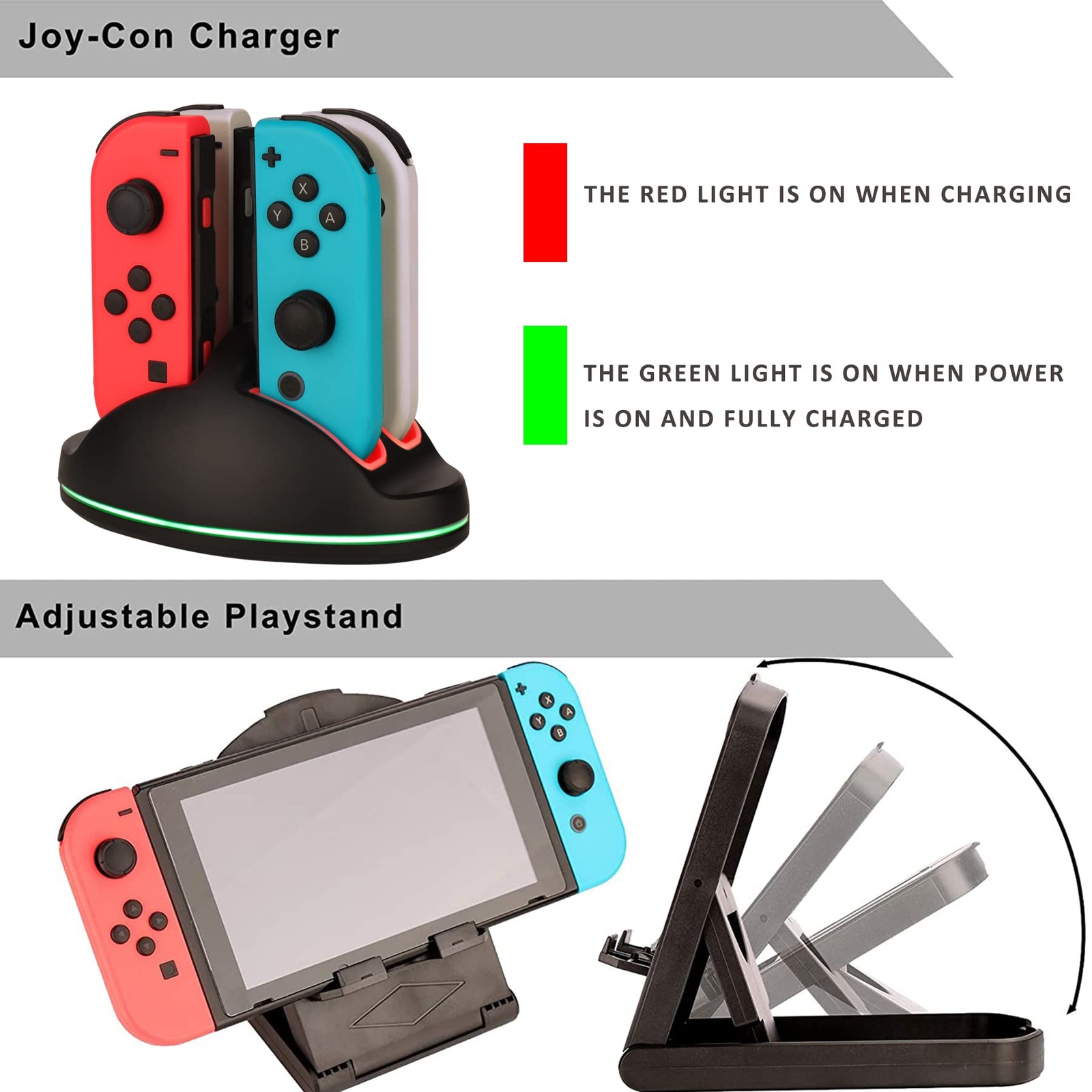 Switch OLED Accessories Kit - Game Bundle, Wheel, Caps, Case, Protector